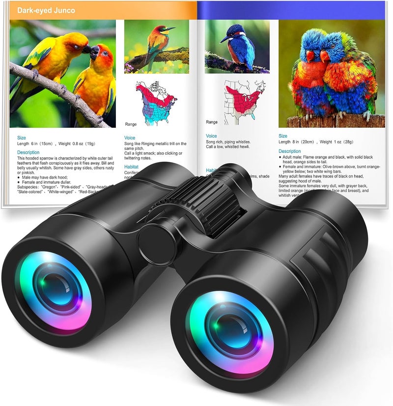 LET'SGO Boy Toys Ages 3-8: Kids Binoculars with Bird Watching Manual 4 5 6 7 8 Year Old Boys Girls Christmas Birthday Gifts Outdoor Travel Binoculars Toy for Kid Age 4-6 Toddler Camping|Hiking Toys - Image 1